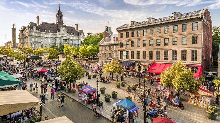 <h3>VIEUX-MONTRÉAL</h3>Le Vieux-Montréal se distingue comme un témoignage captivant de l'histoire riche de Montréal et de son charme européen, caractérisé par ses rues pavées et son architecture magnifiquement préservée à travers les siècles. En se promenant dans ce quartier historique, les visiteurs découvrent des repères emblématiques comme la basilique Notre-Dame, célèbre pour son design gothique rénové. Des boutiques pittoresques, des galeries d'art et des cafés bordent des rues comme la rue Saint-Paul, invitant à explorer l'art local et les délices culinaires. La richesse culturelle de la zone est accentuée par des musées comme le Musée d'archéologie et d'histoire Pointe-à-Callière, qui retrace l'évolution de Montréal, des racines autochtones à l'époque moderne. Au-delà de son attrait culturel, le Vieux-Montréal vibre de vie à la Place Jacques-Cartier, une place animée où les artistes de rue divertissent les passants au milieu des marchés animés et des cafés extérieurs vibrants. Que ce soit en admirant les splendeurs architecturales, en se régalant de cuisine gastronomique ou en s'immergeant dans des expériences culturelles, le Vieux-Montréal offre un voyage intemporel à travers le passé captivant et le présent vibrant de Montréal.