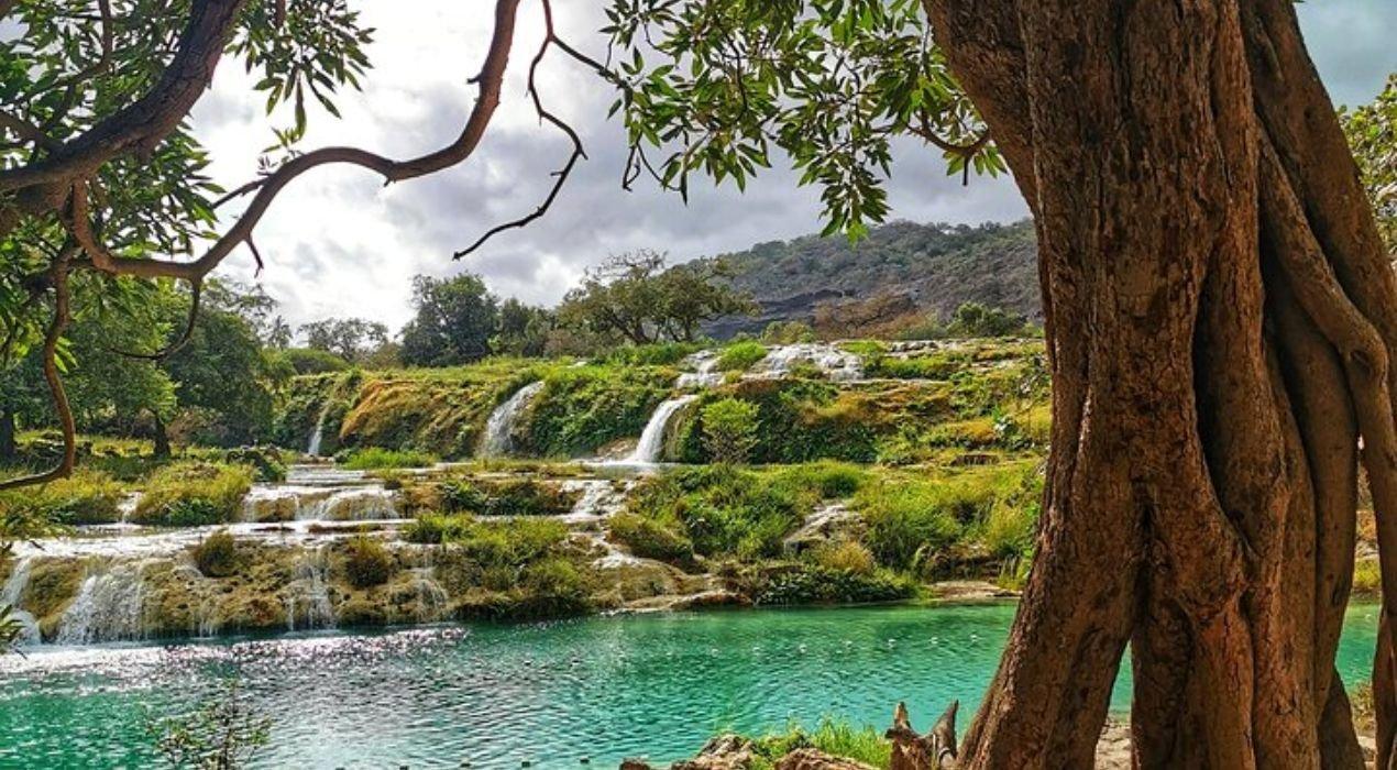 <h3>WADI DARBAT</h3>Wadi Darbat is a scenic valley located near Salalah in Oman, renowned for its natural beauty and seasonal waterfalls. During the Khareef season (from June to September), the wadi transforms into a lush green paradise with flowing streams, cascading waterfalls, and freshwater pools surrounded by verdant hills and date palm groves. It's a popular destination for nature lovers and outdoor enthusiasts, offering opportunities for hiking, picnicking, and wildlife viewing. Visitors can explore the tranquil surroundings, walk along the wadi's trails, and enjoy the serene ambiance created by the abundance of vegetation and natural water features. Wadi Darbat provides a refreshing escape into nature and showcases the breathtaking landscapes that characterize the Dhofar region during the monsoon season.